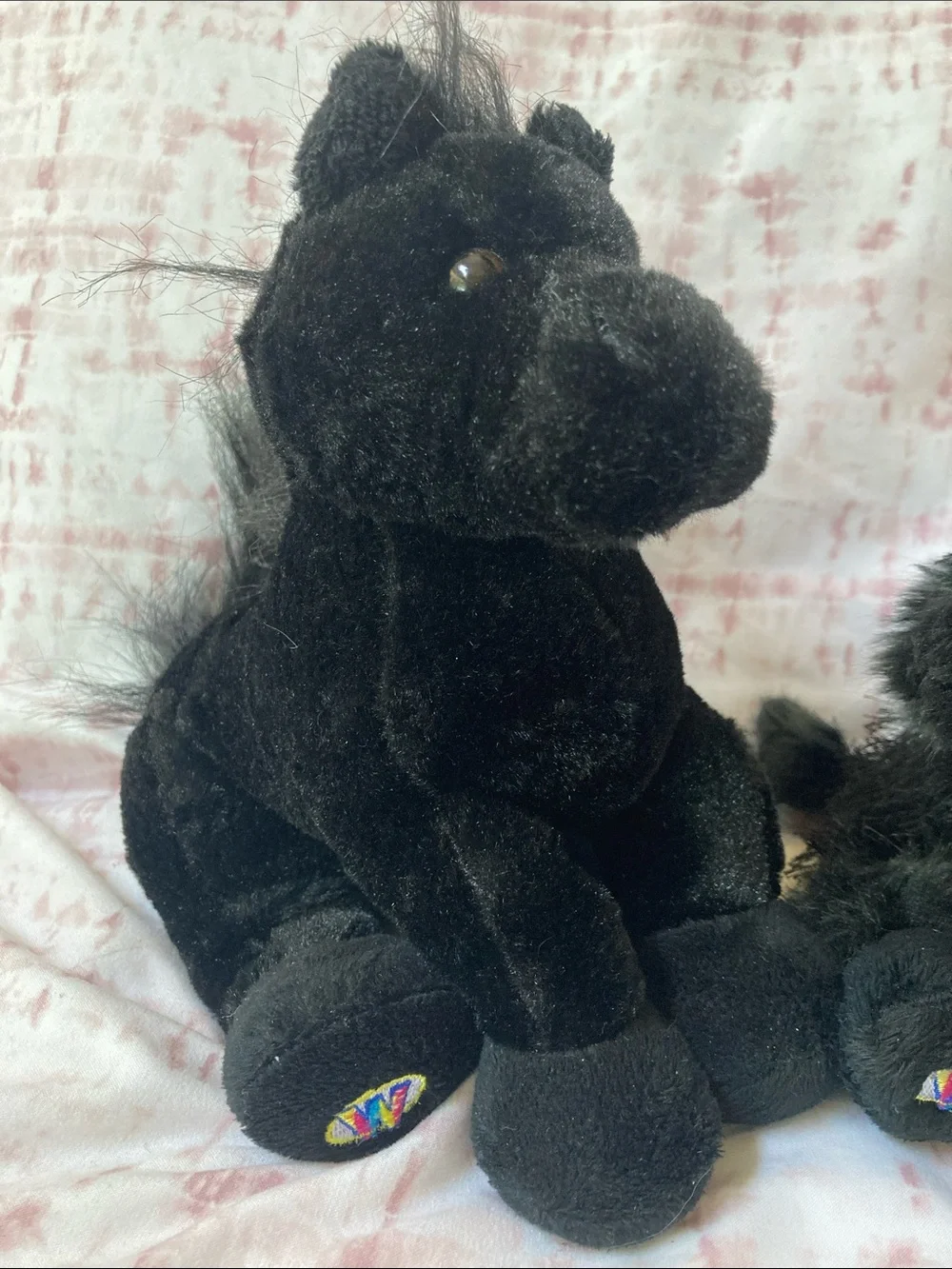Ganz Webkinz Black Poodle & Black Stallion Horse Plush Retired No Code